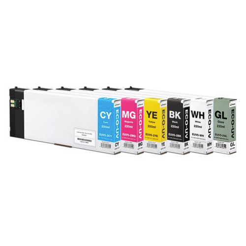 Roland EUV5 CMYKWh & Gloss Ink Set for VersaSTUDIO BD-8 and BD-12 Printers