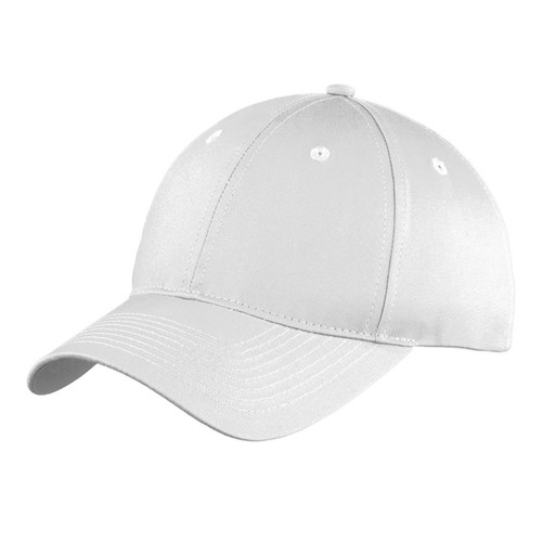 White Unstructured Twill Baseball Cap Blank, Adult One Size Fits All