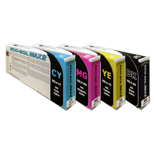 Roland Eco-Sol MAX 2 CMYK Ink Cartridge Set for BN-20A or BN2-20A Printers